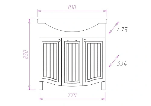 Тумба под раковину Onika АРНО-КЛАССИК 80.11 белое дерево 108035 Тумба под раковину Onika АРНО-КЛАССИК 80.11 белое дерево 108035