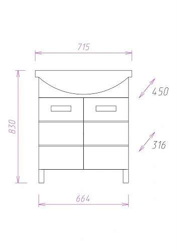 Тумба под раковину Onika БАЛТИКА 70.10 107026 Тумба под раковину Onika БАЛТИКА 70.10 107026