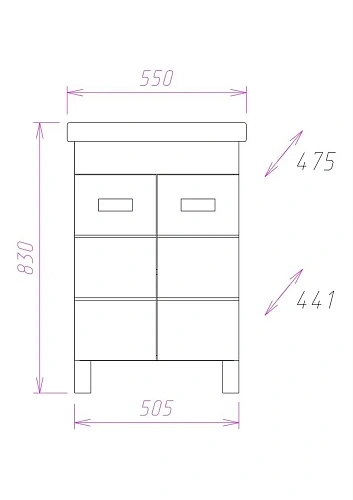 Тумба под раковину Onika БАЛТИКА-КВАДРО 55.10 105521 Тумба под раковину Onika БАЛТИКА-КВАДРО 55.10 105521
