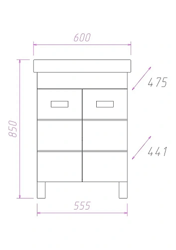 Тумба под раковину Onika БАЛТИКА-КВАДРО 60.10 106035 Тумба под раковину Onika БАЛТИКА-КВАДРО 60.10 106035