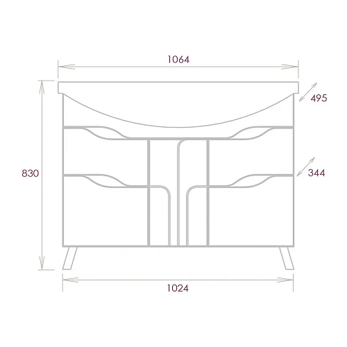 Тумба под раковину Onika ВЕРОНЭЛЛА 105.16 110508 Тумба под раковину Onika ВЕРОНЭЛЛА 105.16 110508
