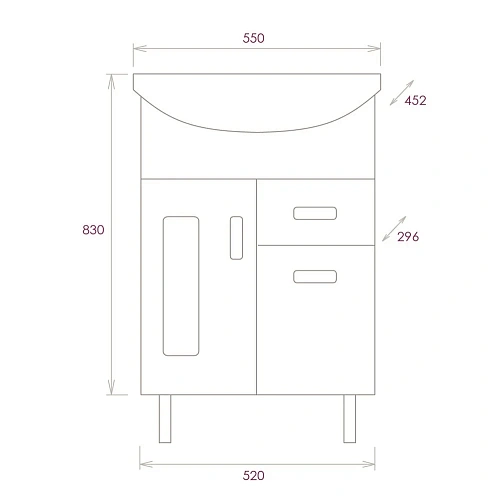 Тумба под раковину Onika КРИСТАЛЛ 55.182 105551 Тумба под раковину Onika КРИСТАЛЛ 55.182 105551