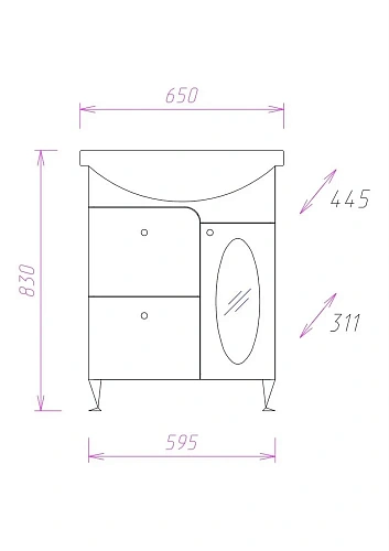 Тумба под раковину Onika КРИСТИ 65.182 106538 Тумба под раковину Onika КРИСТИ 65.182 106538