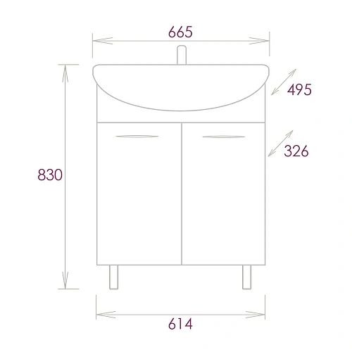 Тумба под раковину Onika СТЕЛЛА 65.10 106501 Тумба под раковину Onika СТЕЛЛА 65.10 106501