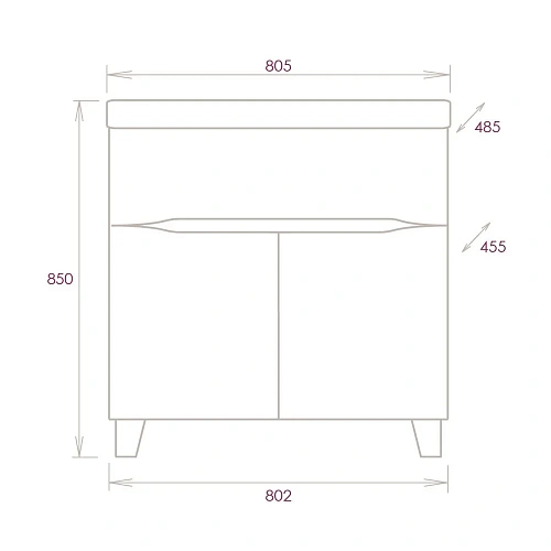 Тумба под раковину Onika СТРИМ 80.12 108051 Тумба под раковину Onika СТРИМ 80.12 108051