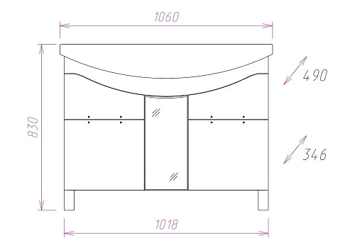 Тумба под раковину Onika ФЛОРЕНА 105.13 110504 Тумба под раковину Onika ФЛОРЕНА 105.13 110504