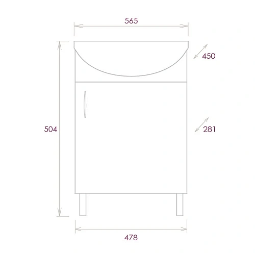 Тумба под раковину Onika ЭКО-52 дуб сонома 105207 Тумба под раковину Onika ЭКО-52 дуб сонома 105207