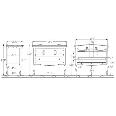 Тумба под раковину Opadiris Валери 105, белый (под раковину Kirovit Модерн 105) 00-00006751 Тумба под раковину Opadiris Валери 105, белый (под раковину Kirovit Модерн 105) 00-00006751
