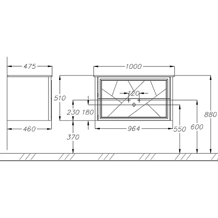 Тумба под раковину Opadiris Луиджи 100 подвесная, серый матовый, вар. 2 (под раковину Dreja Эйфория 100) 00-00006178 Тумба под раковину Opadiris Луиджи 100 подвесная, серый матовый, вар. 2 (под раковину Dreja Эйфория 100) 00-00006178