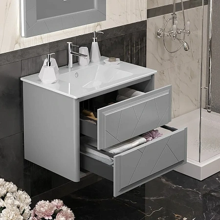 Тумба под раковину Opadiris Луиджи 70 подвесная, серый матовый, вар. 2 (под раковину CeraStyle Ibiza 71) 00-00005953 Тумба под раковину Opadiris Луиджи 70 подвесная, серый матовый, вар. 2 (под раковину CeraStyle Ibiza 71) 00-00005953