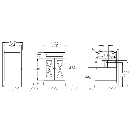 Тумба под раковину Opadiris Палермо 60, светлый орех (под раковину CeraStyle FRAME 60) 00-00006718 Тумба под раковину Opadiris Палермо 60, светлый орех (под раковину CeraStyle FRAME 60) 00-00006718