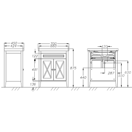 Тумба под раковину Opadiris Палермо 70, белый матовый (под раковину CeraStyle FRAME 70) 00-00006720 Тумба под раковину Opadiris Палермо 70, белый матовый (под раковину CeraStyle FRAME 70) 00-00006720