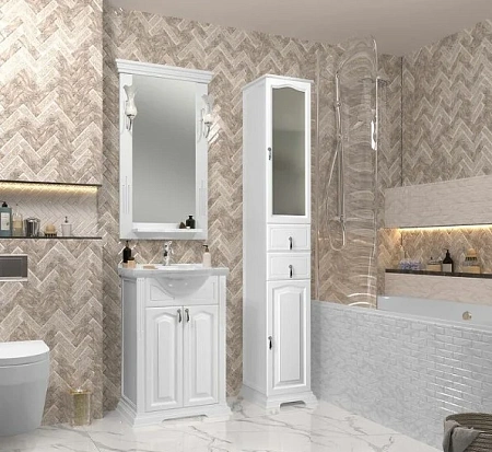 Тумба под раковину Opadiris Риспекто 55, белый матовый (под раковину Капри 55) 00-00005760 Тумба под раковину Opadiris Риспекто 55, белый матовый (под раковину Капри 55) 00-00005760