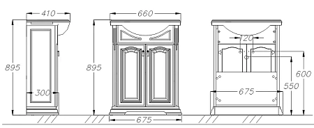 Тумба под раковину Opadiris Риспекто 65, орех антикварный (под раковину Классик 65) 00-00005814 Тумба под раковину Opadiris Риспекто 65, орех антикварный (под раковину Классик 65) 00-00005814