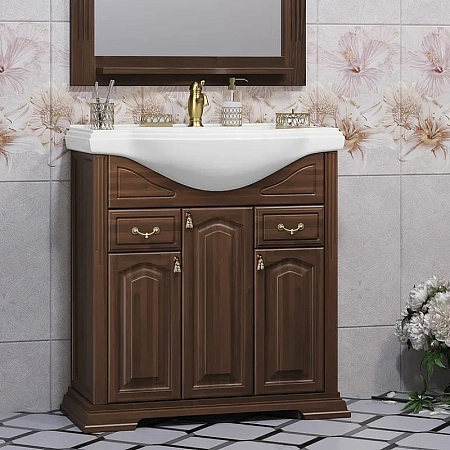 Тумба под раковину Opadiris Риспекто 80, орех антикварный (под раковину Классик 80) 00-00006025 Тумба под раковину Opadiris Риспекто 80, орех антикварный (под раковину Классик 80) 00-00006025