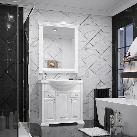 Тумба под раковину Opadiris Риспекто 85, белый матовый (под раковину Santek Сенеж 87) 00-00006704 Тумба под раковину Opadiris Риспекто 85, белый матовый (под раковину Santek Сенеж 87) 00-00006704