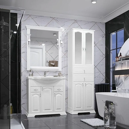 Тумба под раковину Opadiris Риспекто 85, белый матовый (под раковину Santek Сенеж 87) 00-00006704 Тумба под раковину Opadiris Риспекто 85, белый матовый (под раковину Santek Сенеж 87) 00-00006704