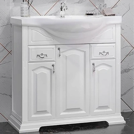 Тумба под раковину Opadiris Риспекто 85, белый матовый (под раковину Santek Сенеж 87) 00-00006704 Тумба под раковину Opadiris Риспекто 85, белый матовый (под раковину Santek Сенеж 87) 00-00006704