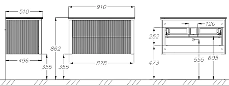 Тумба под раковину Opadiris Рубинно 90 подвесная, Белый глянцевый, вар. 2 (под раковину CeraStyle Ibiza 91) 00-00005944 Тумба под раковину Opadiris Рубинно 90 подвесная, Белый глянцевый, вар. 2 (под раковину CeraStyle Ibiza 91) 00-00005944
