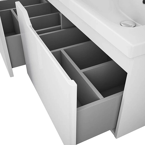 Тумба под раковину OWL 1975 Hella 120, 2 чаши, белый лак OW24.07.00 Тумба под раковину OWL 1975 Hella 120, 2 чаши, белый лак OW24.07.00