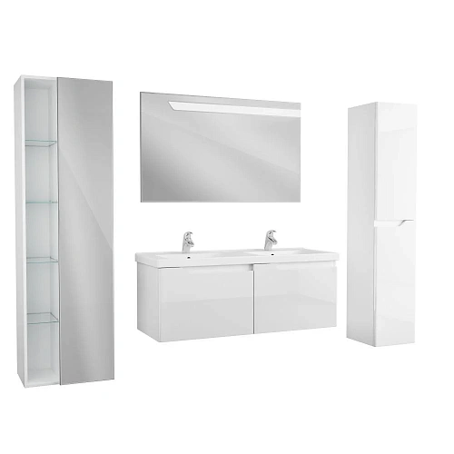 Тумба под раковину OWL 1975 Hella 120, 2 чаши, белый лак OW24.07.00 Тумба под раковину OWL 1975 Hella 120, 2 чаши, белый лак OW24.07.00