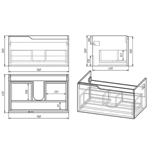 Тумба под раковину OWL 1975 Hella 80, белый лак OW24.02.00 Тумба под раковину OWL 1975 Hella 80, белый лак OW24.02.00