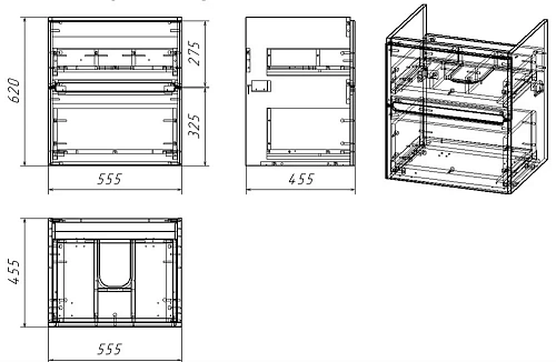 Тумба под раковину OWL 1975 Nyborg 60, 2 ящика, белая OW06.01.00 Тумба под раковину OWL 1975 Nyborg 60, 2 ящика, белая OW06.01.00