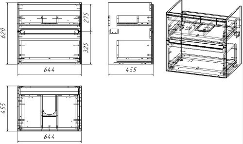 Тумба под раковину OWL 1975 Nyborg 70, 2 ящика, белая OW06.02.00 Тумба под раковину OWL 1975 Nyborg 70, 2 ящика, белая OW06.02.00
