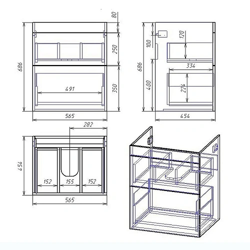 Тумба под раковину OWL 1975 Sjel stor 65, белый лак OW25.11.00 Тумба под раковину OWL 1975 Sjel stor 65, белый лак OW25.11.00