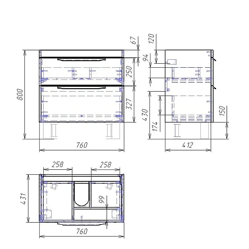 Тумба под раковину OWL 1975 Vind stor 80, белый лак OW23.15.00 Тумба под раковину OWL 1975 Vind stor 80, белый лак OW23.15.00