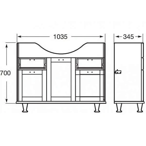Тумба под раковину Roca America 1050 ZRU9302792 Тумба под раковину Roca America 1050 ZRU9302792