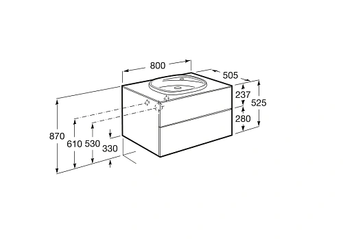 Тумба под раковину Roca Beyond к-т с раковиной 851357402 Тумба под раковину Roca Beyond к-т с раковиной 851357402