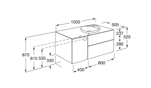 Тумба под раковину Roca Beyond к-т с раковиной 851390402 Тумба под раковину Roca Beyond к-т с раковиной 851390402