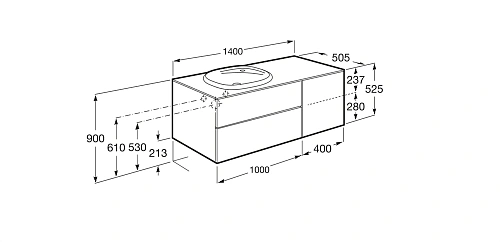 Тумба под раковину Roca Beyond к-т с раковиной 851393806 Тумба под раковину Roca Beyond к-т с раковиной 851393806