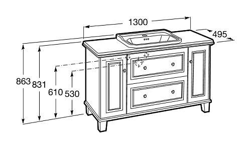 Тумба под раковину Roca Carmen 600 для врезной раковины 857136417 Тумба под раковину Roca Carmen 600 для врезной раковины 857136417