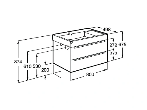 Тумба под раковину Roca Inspira 80 с раковиной 851076806 Тумба под раковину Roca Inspira 80 с раковиной 851076806