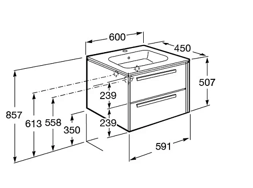 Тумба под раковину Roca Lago 600 857295806 Тумба под раковину Roca Lago 600 857295806