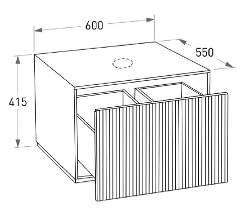 Тумба под раковину Salini Armonia 600x415 27A.2.600.415.12.1 с вырезом под сифон, напольная Тумба под раковину Salini Armonia 600x415 27A.2.600.415.12.1 с вырезом под сифон, напольная