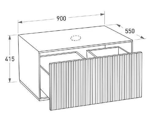 Тумба под раковину Salini Armonia 900x415 27A.2.900.415.03.1 с вырезом под сифон, напольная Тумба под раковину Salini Armonia 900x415 27A.2.900.415.03.1 с вырезом под сифон, напольная