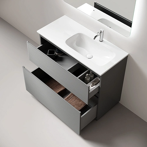 Тумба под раковину SANCOS Folk Floor FL100FRES правая 995х445х850 Ergraut soft, напольная Тумба под раковину SANCOS Folk Floor FL100FRES правая 995х445х850 Ergraut soft, напольная