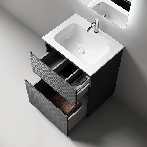 Тумба под раковину SANCOS Folk Floor FL60FGS 590х445х850 Grey soft, напольная Тумба под раковину SANCOS Folk Floor FL60FGS 590х445х850 Grey soft, напольная