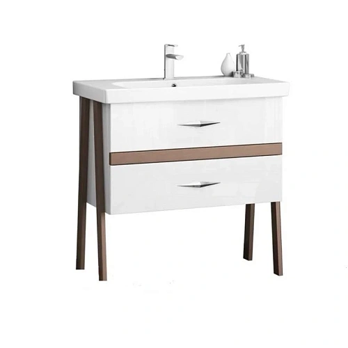 Тумба под раковину Smile Флоридо 95 белый/светлый орех Z0000012187 Тумба под раковину Smile Флоридо 95 белый/светлый орех Z0000012187