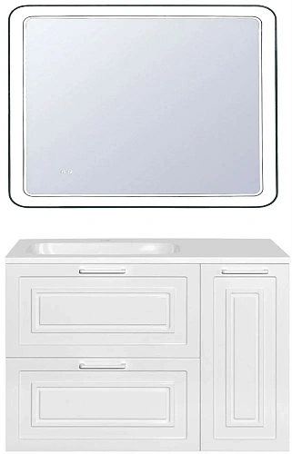 Тумба под раковину Style Line Альба (2 ящ./корзина) Барселона 90 Левая, Люкс, белый, PLUS ЛС-000010052 Тумба под раковину Style Line Альба (2 ящ./корзина) Барселона 90 Левая, Люкс, белый, PLUS ЛС-000010052