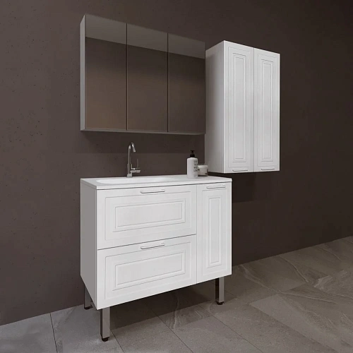 Тумба под раковину Style Line Альба (2 ящ./корзина) Барселона 90 Левая, Люкс, белый, PLUS ЛС-000010052 Тумба под раковину Style Line Альба (2 ящ./корзина) Барселона 90 Левая, Люкс, белый, PLUS ЛС-000010052