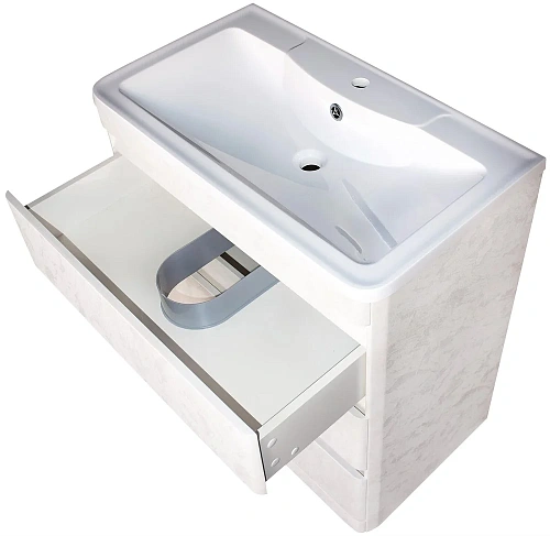 Тумба под раковину Style Line Атлантика 80 (3 ящ.), Люкс бетон крем, PLUS СС-00002278 Тумба под раковину Style Line Атлантика 80 (3 ящ.), Люкс бетон крем, PLUS СС-00002278