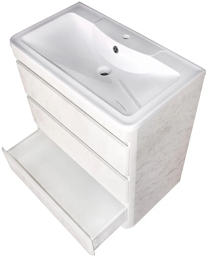 Тумба под раковину Style Line Атлантика 80 (3 ящ.), Люкс бетон крем, PLUS СС-00002278 Тумба под раковину Style Line Атлантика 80 (3 ящ.), Люкс бетон крем, PLUS СС-00002278