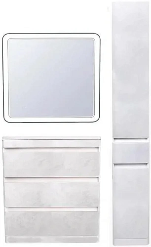 Тумба под раковину Style Line Атлантика 80 (3 ящ.), Люкс бетон крем, PLUS СС-00002278 Тумба под раковину Style Line Атлантика 80 (3 ящ.), Люкс бетон крем, PLUS СС-00002278