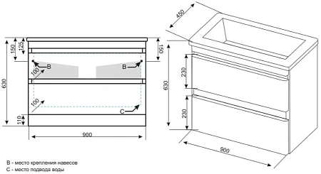 Тумба под раковину Style Line Атлантика 90, Люкс антискрейч, PLUS СС-00002210 Тумба под раковину Style Line Атлантика 90, Люкс антискрейч, PLUS СС-00002210