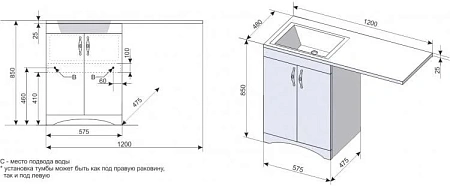 Тумба под раковину Style Line Даллас классик 120, Люкс белый, PLUS СС-00000503 Тумба под раковину Style Line Даллас классик 120, Люкс белый, PLUS СС-00000503