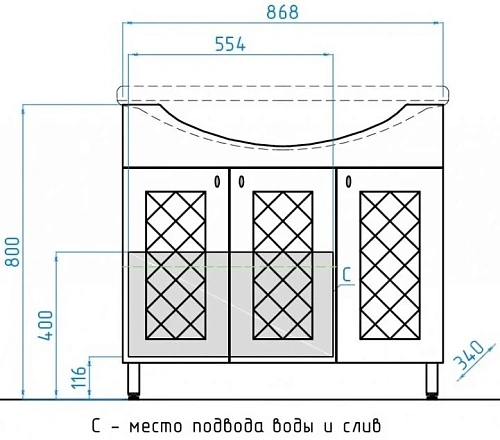 Тумба под раковину Style Line Канна 90 ЛС-00000168 Тумба под раковину Style Line Канна 90 ЛС-00000168